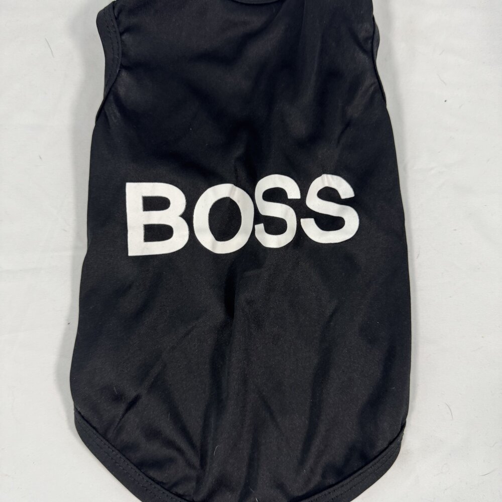 BOSS Black Dog Tank Top Size M Funny Pet Shirt Small Medium Breed